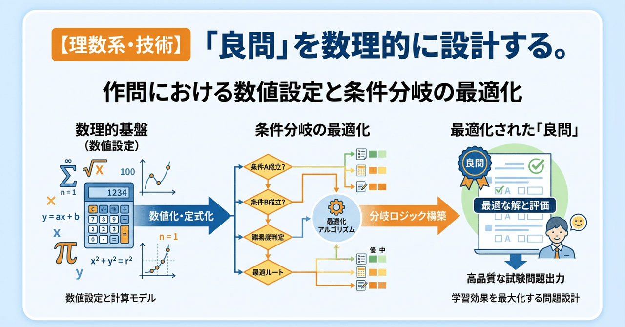 【理数系・技術】「良問」を数理的に設計する。作問における数値設定と条件分岐の最適化